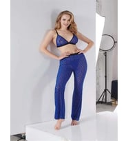 Amora Secret Mavi Transparan Fantezi Sütyen Pijama Takımı