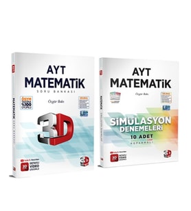 3D Yayınları AYT Matematik Soru Bankası ve Deneme Seti 2 Kitap