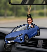 BK Gift Kişiye Özel Erkek Mardin Renk Togg Karikatürlü Ahşap Plakalı Araba Dikiz Ayna Süsü-1 , Arkadaşa Hediye, Sevgiliye Hediye, Araba Hediyesi