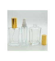 PARFÜM ŞİŞESİ 50 ML (2 ADET) İÇBÜKEY SARI KAPAK PLASTİK VALF BOŞ ŞİŞE