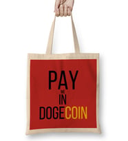 Pay Me In Dogecoin Funny Bez Çanta Uzun Saplı