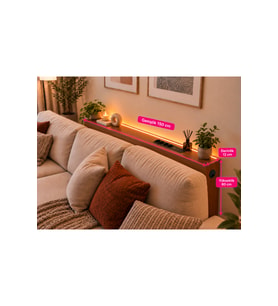 1. Sınıf Ceviz MDF AuraTech Ledli Dresuar Koltuk Arkası Dresuar Koltuk Arkası Şarzlı Raf , Koltuk Arkası Konsol 150x80x12