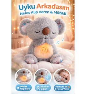 Nefes alan uyku arkadaşı kolala müzikli sesli ışıklı peluş uyku arkadaşı