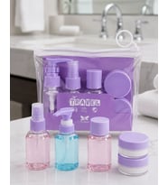 Mey İthalat® Şeffaf Seyahat Dolum Şişesi Seti 5 Parça Kozmetik Organizer