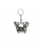 Skull and Butterfly Figürlü Unisex Anahtarlık  Kuru Kafa ve Kelebek Tasarım Metal Aksesuar