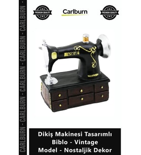 Özel Üretim Hediyelik Reçine Şık Dikiş Makinesi Tasarımlı Biblo Vintage Model Nostaljik Dekor