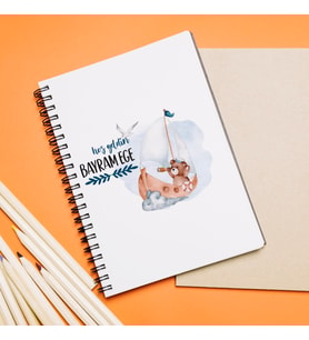 Hoş Geldin Bebek Tasarımlı Defter Kişiye Özel