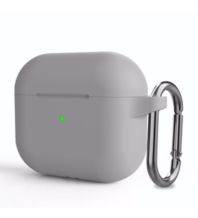 Microsonic Apple AirPods 3 Askılı Mat Silikon Kılıf Gri