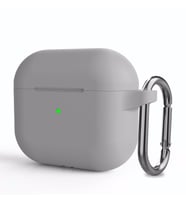 Microsonic Apple AirPods 3 Askılı Mat Silikon Kılıf Gri