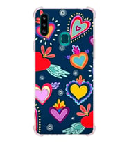 PrintiFy Samsung Galaxy A20S Uyumlu Retro Color 3 Baskılı Şeffaf Köşe Korumalı Antişok Kılıf