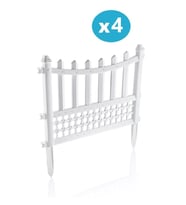 Omnipazar SY-5998 Elite Plastik Dekoratif Bahçe Çiti 4'lü Set 60x55 cm Beyaz
