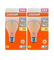 (2 Adet) Osram 6,5W (60W) 2700K (Sarı Işık) Dim Edilebilir E27 Duylu (Kalın Duy) Led Şeffaf Ampul