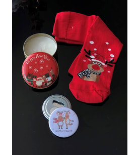 Christmas Temalı Yılbaşı Hediyesi mum Temalı Açacak ve Yeni Yıl Yılbaşı Çorabı 
