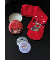 Christmas Temalı Yılbaşı Hediyesi mum Temalı Açacak ve Yeni Yıl Yılbaşı Çorabı 
