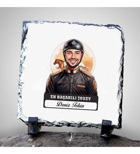 Kişiye Özel Hediye Karikatürlü En Başarılı Erkek Jokey Dekoratif Taş