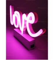 Love Neon Led Gece Lambası Pembe Işıklı Usb Kablolu