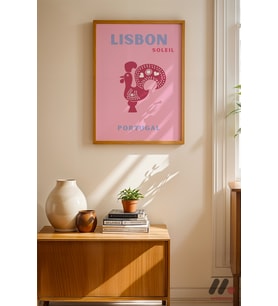 Lizbon Portekiz Posteri, Ahşap Çerçeveli Duvar Tablosu - Seyahat Severlere Hediye