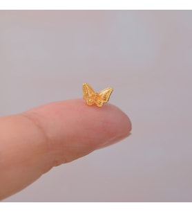 Altın Kelebekli Piercing Çelik Helix Kıkırdak Conch Lob Gold (Çok Renkli)