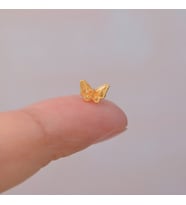 Altın Kelebekli Piercing Çelik Helix Kıkırdak Conch Lob Gold (Çok Renkli)