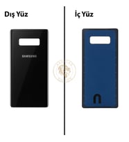 Samsung Note 8 Siyah Arka Pil Kapağı Batarya Kapağı Lazer Kesim Back Cover