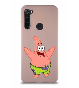 Xiaomi Redmi Note 8 Soft Premier Kapak Patrick Yıldız Tasarımlı Silikon Kılıf - Pudra (Şeffaf)