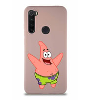 Xiaomi Redmi Note 8 Soft Premier Kapak Patrick Yıldız Tasarımlı Silikon Kılıf - Pudra (Şeffaf)