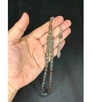 ATEŞ KEHRİBAR TESBİH KAPSÜL KESİM TURKUAZ RENK 12MM X 7MM T-534 (Çok Renkli)