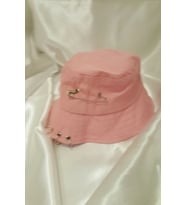 Şapka Bucket Şapka Balıkçı Kova Şapka Unisex Yuvarlak Şapka Açık Lila Zincir Piercing Li