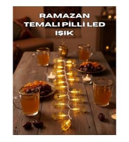 Pilli Altın Fener LED Ramazan Işıkları – Dekoratif Aydınlatma