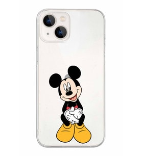 Apple iPhone 13 Uyumlu Kapak Mickey Mouse Tasarımlı Şeffaf Silikon Kılıf