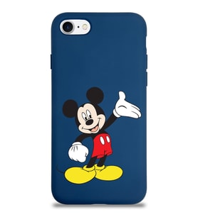 Apple iPhone 7 Uyumlu Lansman Kılıf Mickey Mouse Tasarımlı Altı Kapalı İçi Kadife Kaplı  Kapak (Şeffaf)