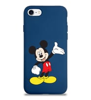 Apple iPhone 7 Uyumlu Lansman Kılıf Mickey Mouse Tasarımlı Altı Kapalı İçi Kadife Kaplı  Kapak (Şeffaf)