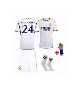 REAL MADRİD ARDA GÜLER 24 NUMARA BEYAZ ÇOCUK FORMASI 4 PARÇA