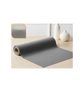 48cm x 5m Açık Gri Kabartma Nokta Desenli Suni Deri Kaydırmaz Halı