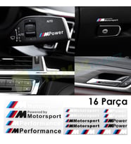 Bmw M Power Performance Motorsport Torpido Kapı Kolu Sticker Etiket Yapıştırma Set