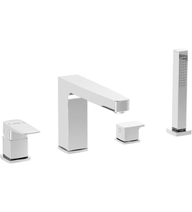 Vitra Root Square A42757 Küvet Bataryası, 4 Delikli, Krom (Çok Renkli)