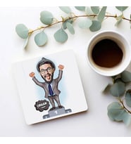 Kişiye Özel Bir Numaralı Erkek Karikatürlü Bardak Altlığı