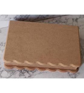 Hobi Adn 90204 Kutu Ahşap HAM MDF Dalgalı Kenar 4 Bölme Kutuda Sevk El Yapım