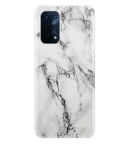 Kılıfland Oppo A74 Kılıf Silikon Resimli Kapak Fragile White Marble Mermer Stok 1103