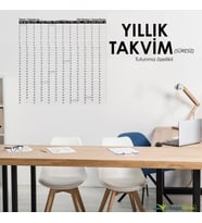 Yıllık Planlayıcı Takvim Çizelgesi 100x100cm Kağıt Tahta ve Doldurulabilir Silgili Tahta Kalemi Hediyeli