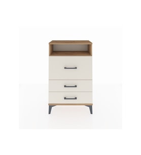 Arges Komodin Tek Raflı 3 Çekmeceli 60x30x96 Çam-Aytaşı