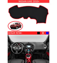Nissan Juke 2010+ Için Uygun Torpido Koruma Halısı Siyah Kenar Renk Kırmızı