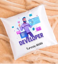 Developer Tasarımlı Kişiye Özel Hediye Developer Yastık
