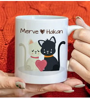 BK Gift Kişiye Özel Sevgili Evcil Hayvan Tasarımlı Beyaz Kupa Bardak-4, Arkadaşa Hediye, Sevgiliye Hediye