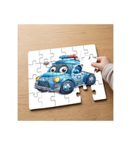 Sevimli Polis Arabası Tasarımlı 24 Parça Ahşap Çocuk Puzzle MPK1186