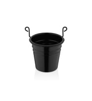 Siyah Metal Kulplu 13x13 Kova Saklılık, Dayanıklı ve Şık Tasarım