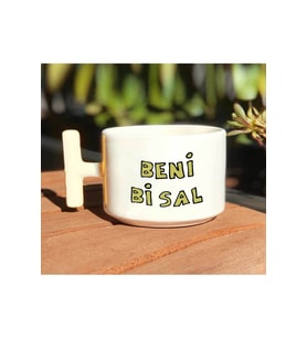 Beni Bi Sal Baskılı Beyaz T Kulp Kupa Bardak