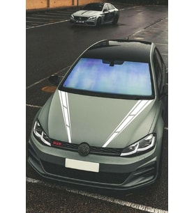 Oto Kaput Sticker Çift Şerit 2 Adet Beyaz 10*60 Cm