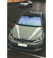 Oto Kaput Sticker Çift Şerit 2 Adet Beyaz 10*60 Cm