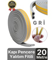 Güçlü Kendinden Yapışkanlı Kapı Pencere Soğuk Hava Geçirmez Yalıtım İzolasyon Gri Fitil 20 Metre